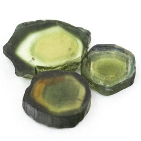 3 Polierte Multicolor Turmalinscheiben mit 3.34 Ct
