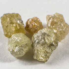 5 Stück Gelbe Rohdiamanten mit 0.39 Ct