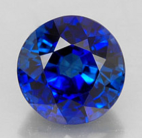 Ceylon-Saphir mit 3 mm, Brillantschliff